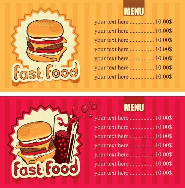Hamburger et cola — Image vectorielle