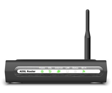 Wireless ADSL Router Icon. Vector Illustration clipart