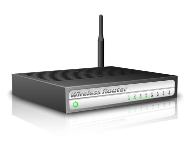 Wireless Router 3D 2-nd ver with reflection clipart