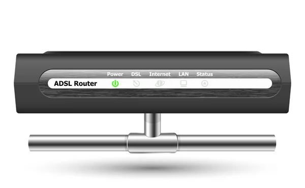 Adsl Router-Symbol mit Netzwerkverbindung. Vektorillustration — Stockvektor