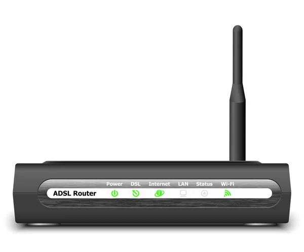 Иконка беспроводного маршрутизатора ADSL. Векторная миграция — стоковый вектор