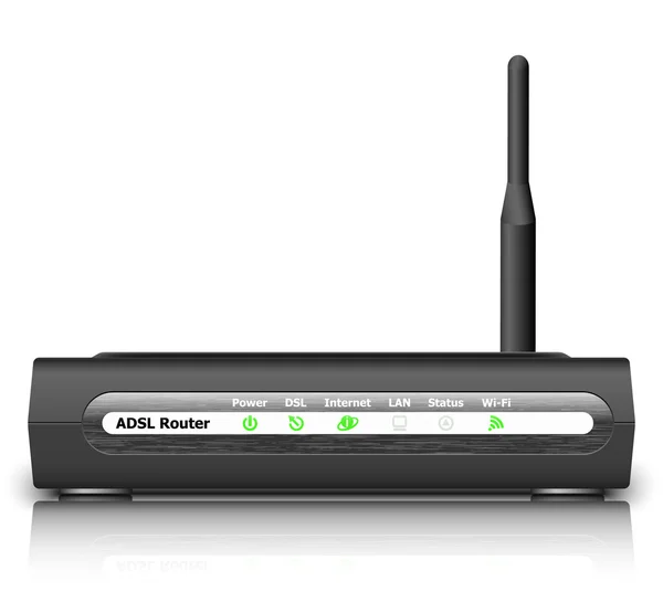 Icono inalámbrico del router ADSL. Vector — Archivo Imágenes Vectoriales