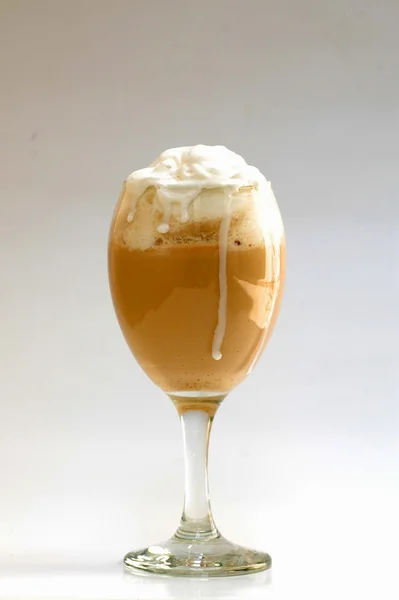 Ice coffee with whipped cream — Stock Photo, Image