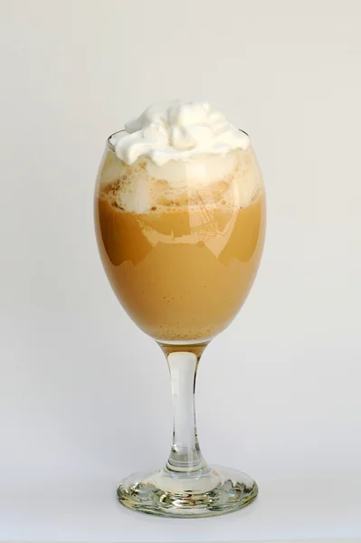 Ice coffee with whipped cream — Stock Photo, Image