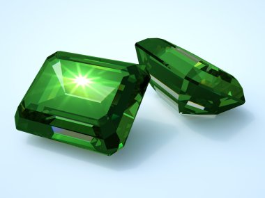 Two emerald precious stone clipart