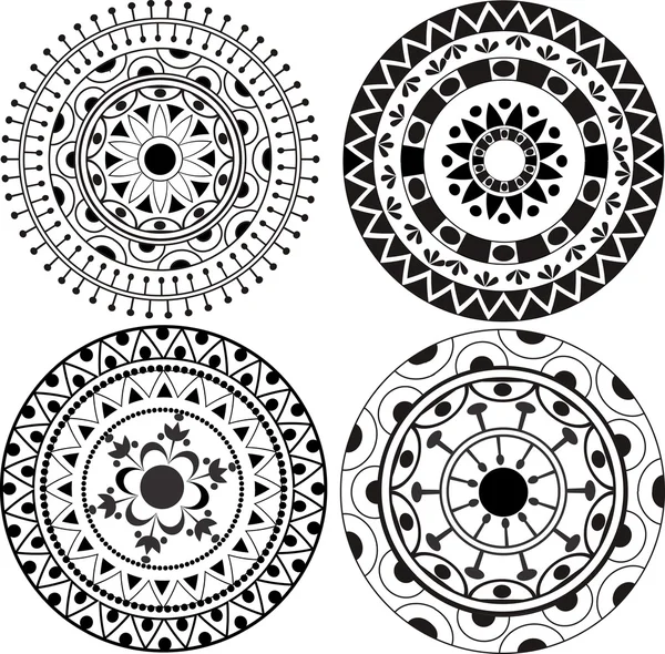 Ethnische Mandala-Muster aus Spitze — Stockvektor
