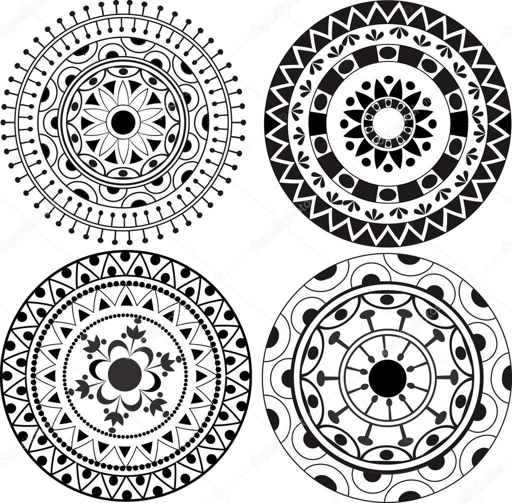 Ethnic lacy mandala patterns