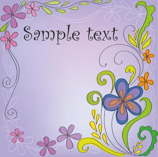 Roliga floral bakgrund för text — Stock vektor