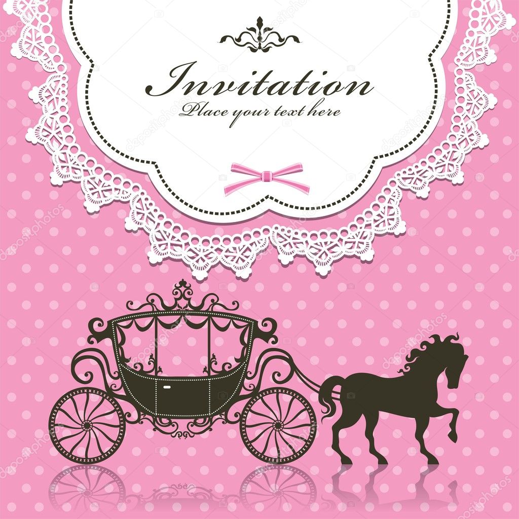 Vintage Luxury carriage invitation design