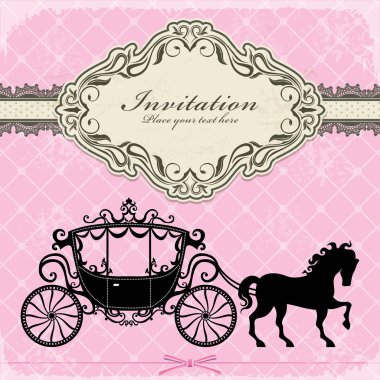 Vintage Luxury carriage design clipart