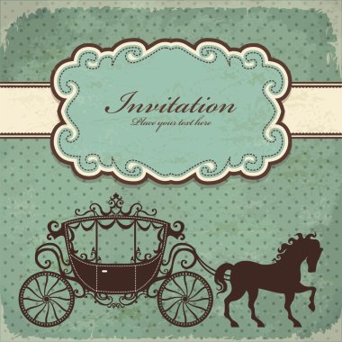 Vintage carriage frame template clipart