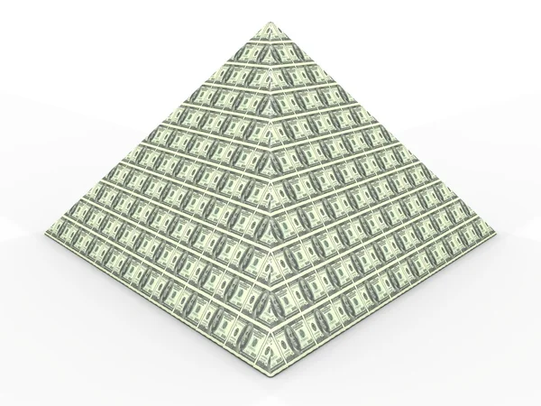 Peníze pyramida — Stock fotografie