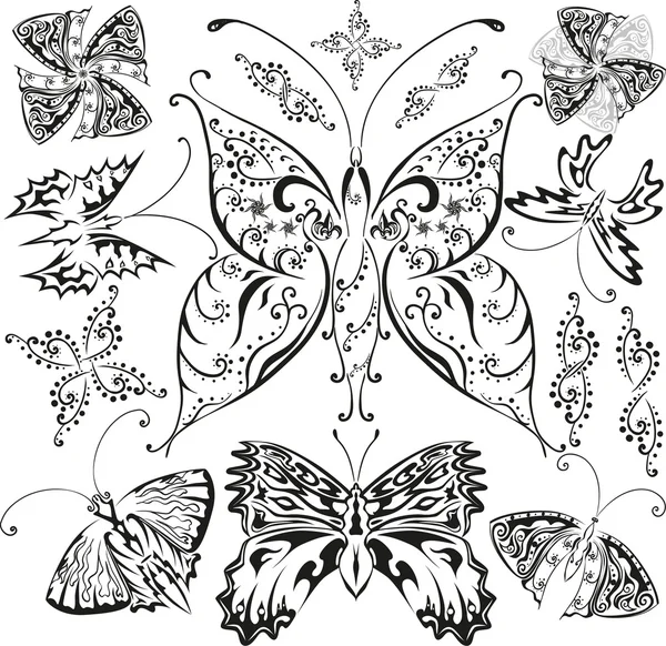 Butterflies set — Stock Vector