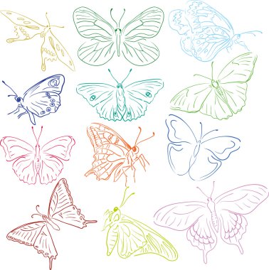 Butterflies solhouettes clipart