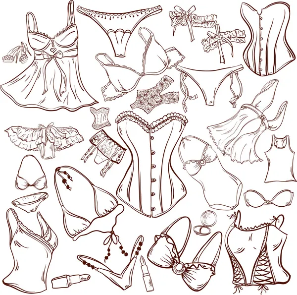 Lingerie - sous-vêtements femme — Image vectorielle