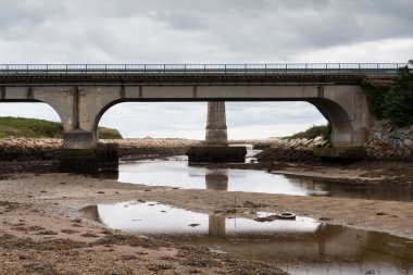 Concrete bridge over the water clipart