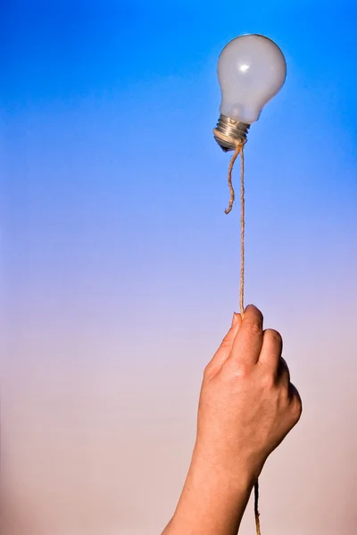 stock image The floating light bulb