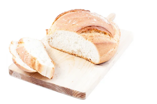 Скибочки хліба з ізольованих Hogaza (іспанський аналогічні bre хліб — стокове фото