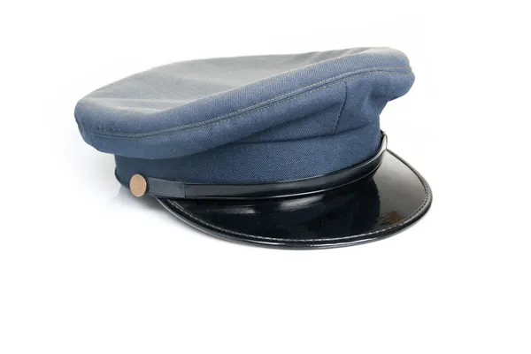 Blauwe uniform hoed, geïsoleerd Stockfoto