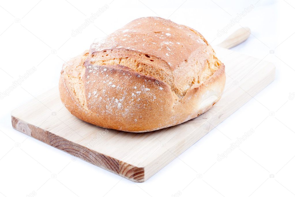 Isolated Hogaza (Spanish bread similar to bread boule)