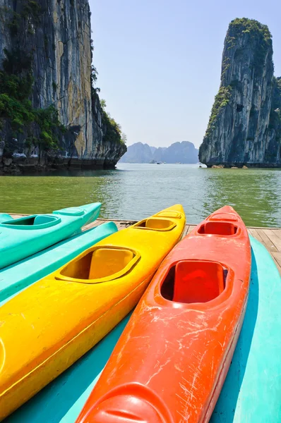 stock image Colourful kayaks