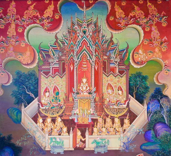 Mural Buddhist art — Stock Photo, Image