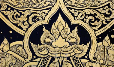Tradition Thai style painting clipart