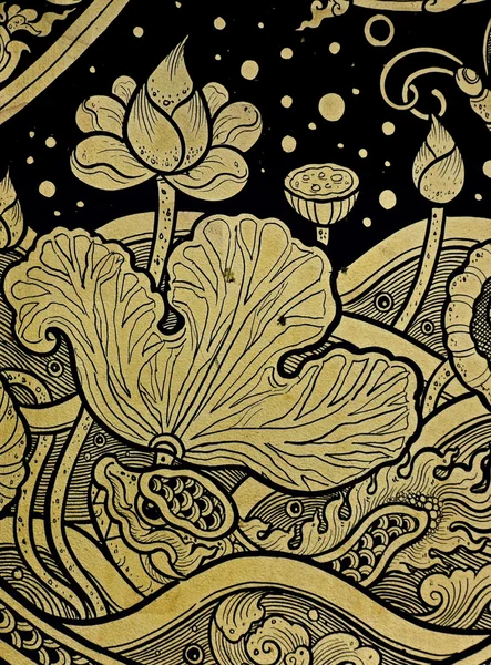 Lotus ζωγραφική — Φωτογραφία Αρχείου