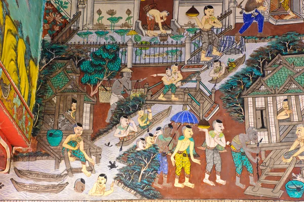 Antiguo mural del templo budista —  Fotos de Stock