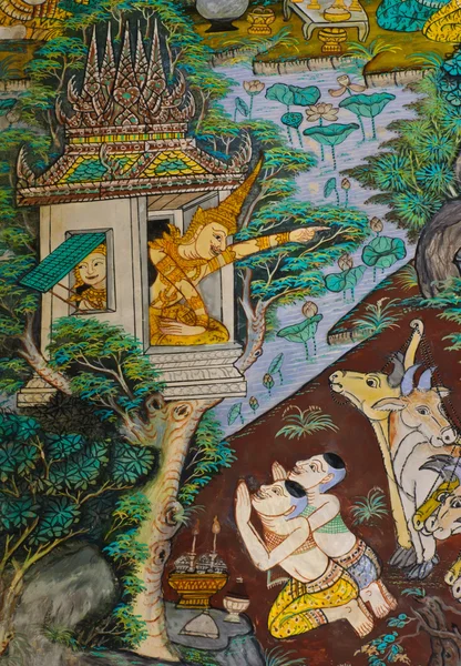 Peinture murale thaïlandaise — Photo