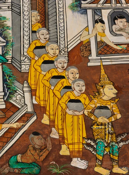 고 대 불교 사원 벽화 — 스톡 사진