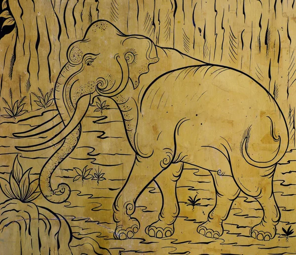 Alte thailändische Elefantenkunst — Stockfoto