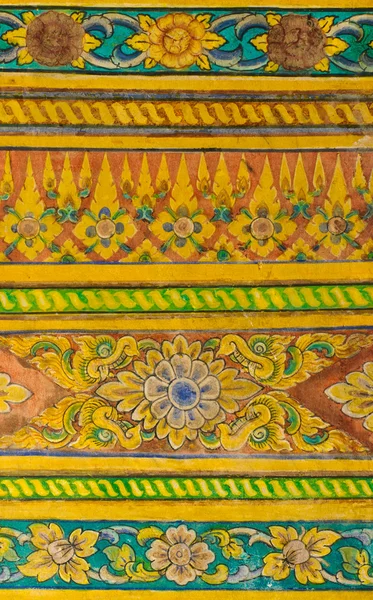 Oude Thaise bloemen schilderij — Stockfoto