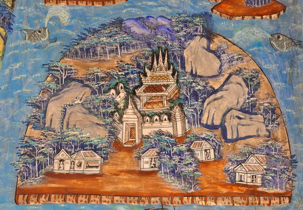 Mural tailandês antigo — Fotografia de Stock