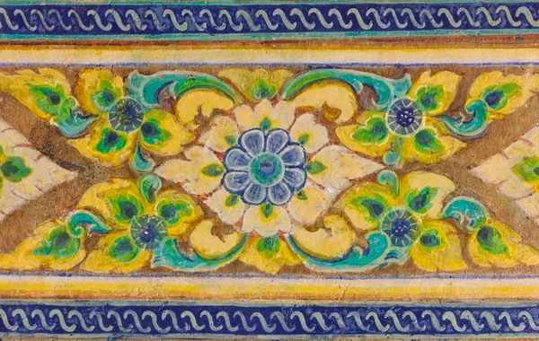 Antiguo patrón floral tailandés — Stockfoto