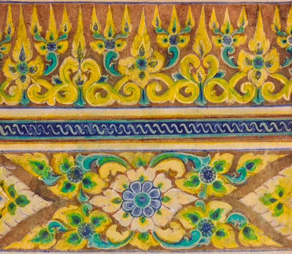 古代泰国花卉绘画 — 图库照片