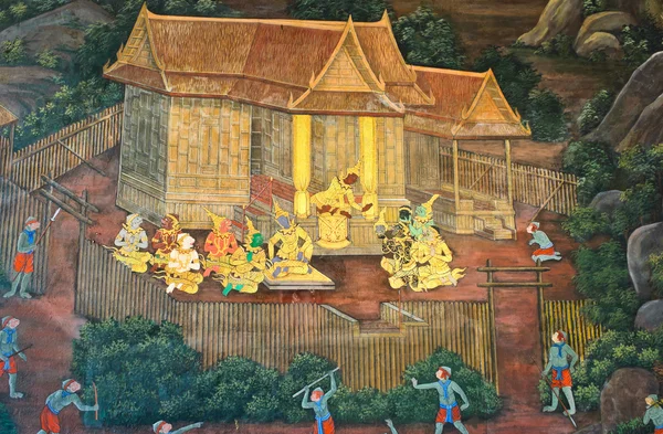 Traditionella thailändska målningar — Stockfoto