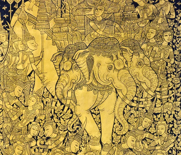 Thai elefant målning — Stockfoto