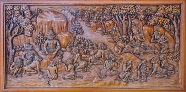 Tajski rzeźba w drewnie — Zdjęcie stockowe