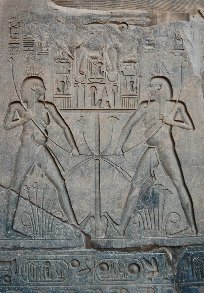 Боковая панель на статуе Рамзеса II — стоковое фото