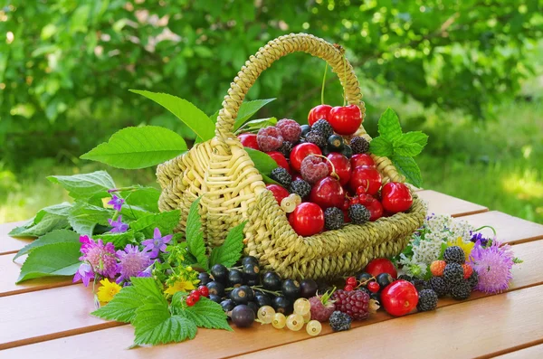 Berries in basket 01 — Stock Photo, Image