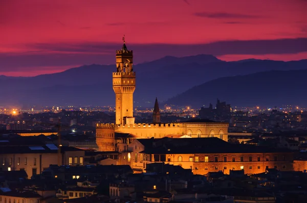 Florencia Palazzo Vecchio noche 02 —  Fotos de Stock