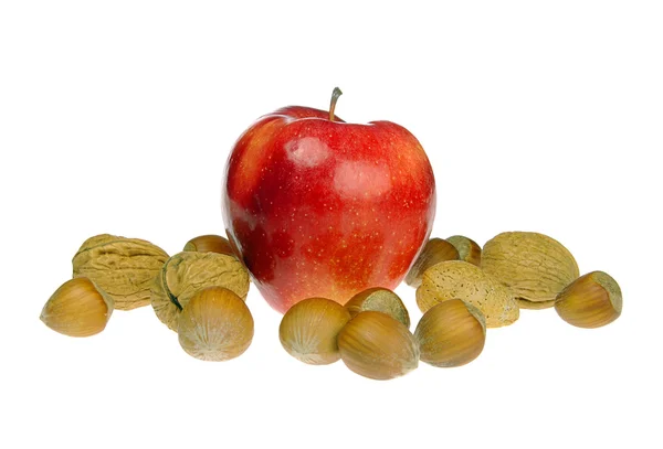 Apples with nuts 02 — Stock Photo, Image
