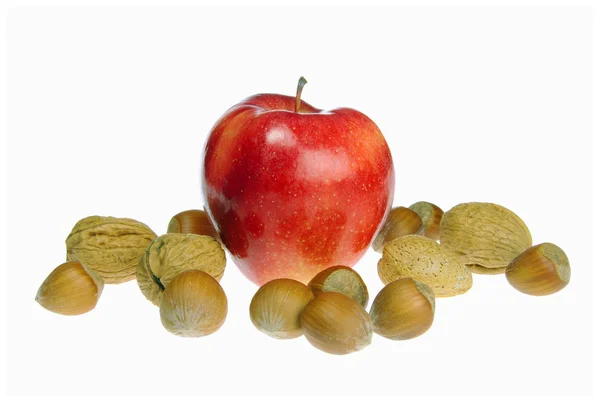 Apples with nuts 01 — Stock Photo, Image