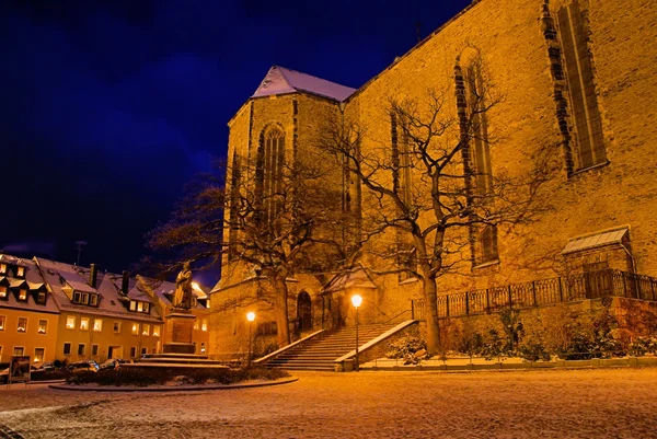 Annaberg-buchholz kerk nacht 01 — Stockfoto