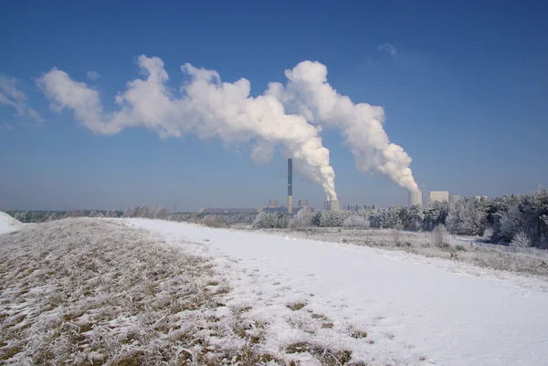 Boxberg elektrowni w zimie 01 — Zdjęcie stockowe