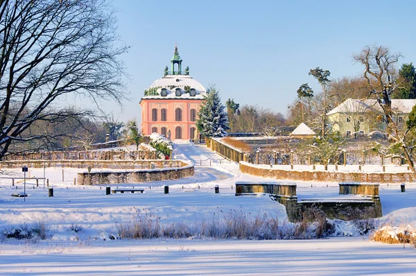 Moritzburg Piccolo castello contadino in inverno 01 — Foto Stock