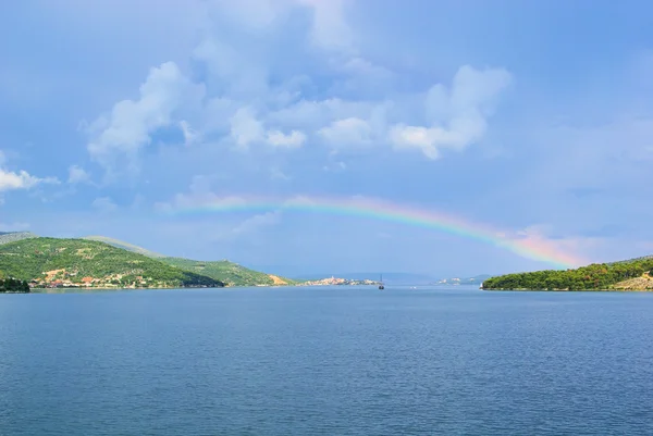 Regenboog Adriatische Zee 01 — Stockfoto