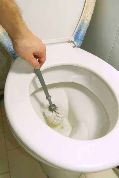 Limpeza do vaso sanitário 02 — Fotografia de Stock