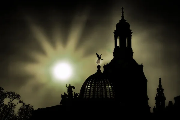 Дрезденская церковь Богоматери ночью 03 — стоковое фото